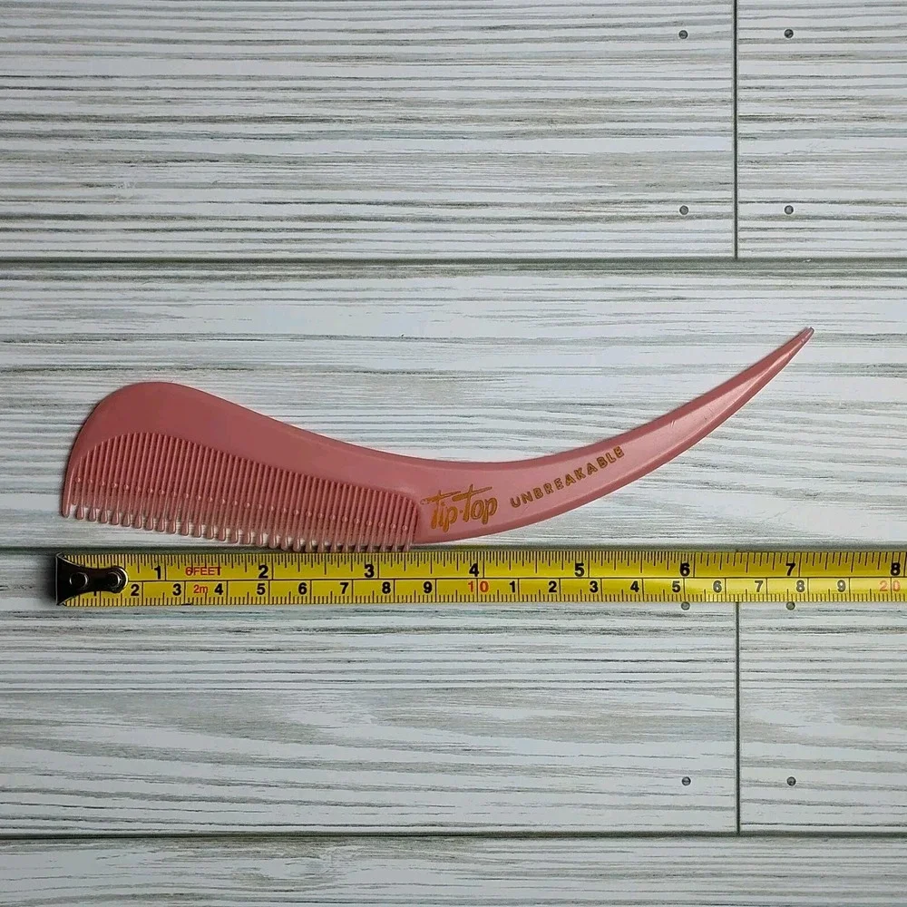 Vintage Tip-Top‎ Unbreakable Swirl Styler Pink Nylon Rat Tail Teasing Hair Comb
